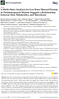 Cover page: A Multi-Omic Analysis for Low Bone Mineral Density in Postmenopausal Women Suggests a Relationship between Diet, Metabolites, and Microbiota