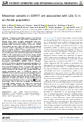 Cover page: Missense variants in SORT1 are associated with LDL-C in an Amish population.