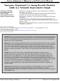 Cover page: Emergency Department Use Among Recently Homeless Adults in a Nationally Representative Sample