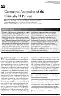 Cover page: Cutaneous Anomalies of the Critically Ill Patient.