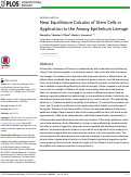 Cover page: Near Equilibrium Calculus of Stem Cells in Application to the Airway Epithelium Lineage