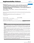 Cover page: Training community resource center and clinic personnel to prompt patients in listing questions for doctors: Follow-up interviews about barriers and facilitators to the implementation of consultation planning