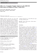 Cover page: Effect of a community popular opinion leader HIV/STI intervention on stigma in urban, coastal Peru.