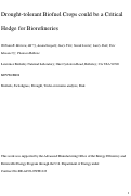 Cover page: Drought-tolerant Biofuel Crops could be a Critical Hedge for Biorefineries