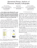 Cover page: Operational Energy Use of Plasmonic Imaging Lithography