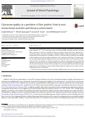 Cover page: Classroom quality as a predictor of first graders' time in non-instructional activities and literacy achievement