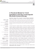 Cover page: A Threshold Model for T-Cell Activation in the Era of Checkpoint Blockade Immunotherapy