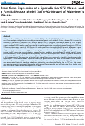 Cover page: Brain Gene Expression of a Sporadic (icv-STZ Mouse) and a Familial Mouse Model (3xTg-AD Mouse) of Alzheimerâ��s Disease