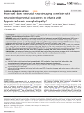 Cover page: How well does neonatal neuroimaging correlate with neurodevelopmental outcomes in infants with hypoxic-ischemic encephalopathy?