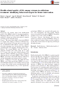 Cover page: Health-related quality of life among veterans in addictions treatment: identifying behavioral targets for future intervention