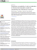 Cover page: Population susceptibility: A vital consideration in chemical risk evaluation under the Lautenberg Toxic Substances Control Act.