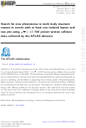 Cover page: Search for new phenomena in multi-body invariant masses in events with at least one isolated lepton and two jets using s = 13 TeV proton–proton collision data collected by the ATLAS detector