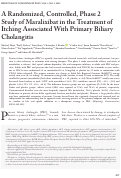 Cover page: A Randomized, Controlled, Phase 2 Study of Maralixibat in the Treatment of Itching Associated With Primary Biliary Cholangitis