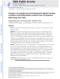 Cover page: Changes in e-cigarette use and subsequent cigarette smoking cessation in the USA: evidence from a prospective PATH study, 2013–2018