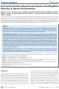Cover page: Environmental Barcoding Reveals Massive Dinoflagellate Diversity in Marine Environments