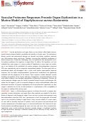 Cover page: Vascular Proteome Responses Precede Organ Dysfunction in a Murine Model of Staphylococcus aureus Bacteremia