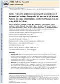 Cover page: Safety, Tolerability, and Immunogenicity of Repeated Doses of DermaVir, a Candidate Therapeutic HIV Vaccine, in HIV-Infected Patients Receiving Combination Antiretroviral Therapy