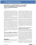 Cover page: Commentary on “Humanization of an Anti-VEGF Monoclonal Antibody for the Therapy of Solid Tumors and Other Disorders”