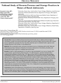 Cover page: National Study of Firearm Presence and Storage Practices in Homes of Rural Adolescents