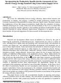 Cover page: Incorporating the productivity benefits into the assessment of cost 
effective energy savings potential using conservation supply curves