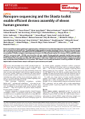 Cover page: Nanopore sequencing and the Shasta toolkit enable efficient de novo assembly of eleven human genomes