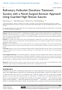 Cover page: Refractory Folliculitis Decalvans Treatment Success with a Novel Surgical Excision Approach Using Guarded High-Tension Sutures.