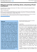 Cover page: Allergenic potential, marketing claims, and pricing of facial moisturizers