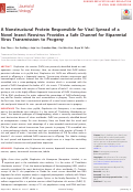 Cover page: A Nonstructural Protein Responsible for Viral Spread of a Novel Insect Reovirus Provides a Safe Channel for Biparental Virus Transmission to Progeny