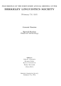 Cover page: Phonological Opacity in Pendau: A Local Constraint Conjunction Analysis