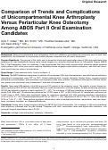 Cover page: Comparison of Trends and Complications of Unicompartmental Knee Arthroplasty Versus Periarticular Knee Osteotomy Among ABOS Part II Oral Examination Candidates.