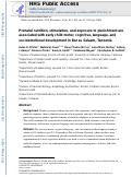 Cover page: Prenatal nutrition, stimulation, and exposure to punishment are associated with early child motor, cognitive, language, and socioemotional development in Dar es Salaam, Tanzania