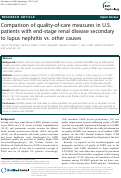 Cover page: Comparison of quality-of-care measures in U.S. patients with end-stage renal disease secondary to lupus nephritis vs. other causes.