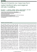 Cover page: Recent Antarctic ice mass loss from radar interferometry and regional climate modelling
