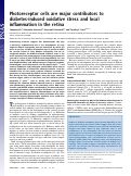 Cover page: Photoreceptor cells are major contributors to diabetes-induced oxidative stress and local inflammation in the retina