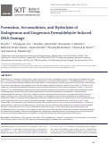 Cover page: Formation, Accumulation, and Hydrolysis of Endogenous and Exogenous Formaldehyde-Induced DNA Damage