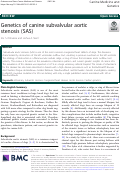 Cover page: Genetics of canine subvalvular aortic stenosis (SAS)