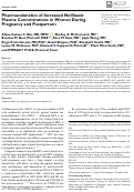 Cover page: Pharmacokinetics of Increased Nelfinavir Plasma Concentrations in Women During Pregnancy and Postpartum