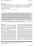 Cover page: The clinical management of testosterone replacement therapy in postmenopausal women with hypoactive sexual desire disorder: a review