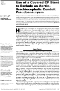 Cover page: Use of a Covered CP Stent to Exclude an Aortic-Brachiocephalic Conduit Pseudoaneurysm.