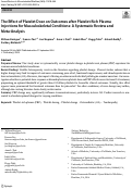 Cover page: The Effect of Platelet Dose on Outcomes after Platelet Rich Plasma Injections for Musculoskeletal Conditions: A Systematic Review and Meta-Analysis