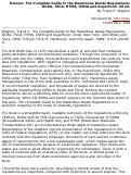 Cover page: The Complete Guide to the Hazardous Waste Regulations: RCRA, TSCA, HTMA, OSHA and Superfund. 3d ed.