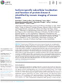 Cover page: Isoform-specific subcellular localization and function of protein kinase A identified by mosaic imaging of mouse brain