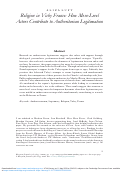 Cover page: Religion in Vichy France: How Meso-Level Actors Contribute to Authoritarian Legitimation