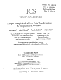 Cover page: Analysis of high-level address code transformations for programmable processors