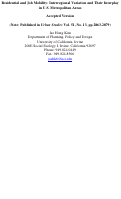 Cover page: Residential and job mobility: Interregional variation and their interplay in US metropolitan areas