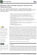 Cover page: Signatures of HIV and Major Depressive Disorder in the Plasma Microbiome