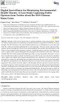 Cover page: Digital Surveillance for Monitoring Environmental Health Threats: A Case Study Capturing Public Opinion from Twitter about the 2019 Chennai Water Crisis