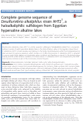 Cover page: Complete genome sequence of Desulfurivibrio alkaliphilus strain AHT2T, a haloalkaliphilic sulfidogen from Egyptian hypersaline alkaline lakes