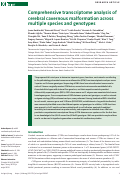 Cover page: Comprehensive transcriptome analysis of cerebral cavernous malformation across multiple species and genotypes