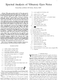 Cover page: Spectral Analysis of Vibratory Gyro Noise